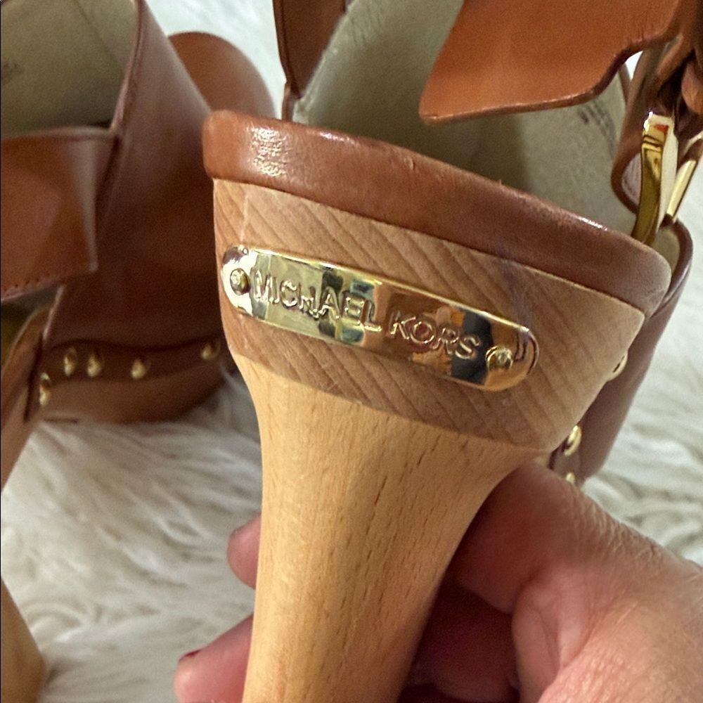 Michael Kors Brown Leather Mules Size 10 - Picture 9 of 10